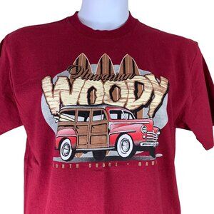 Woody Car Size Large Shirt Hawaiian Graphic Tee Womens Red T-Shirt AS Sports